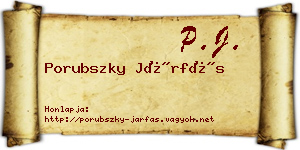 Porubszky Járfás névjegykártya
